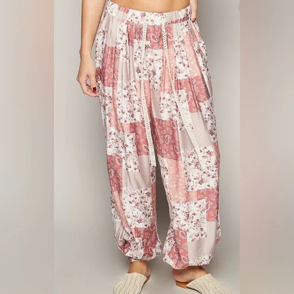 POL Blush Patchwork Boho Pants - Picture 5 of 5